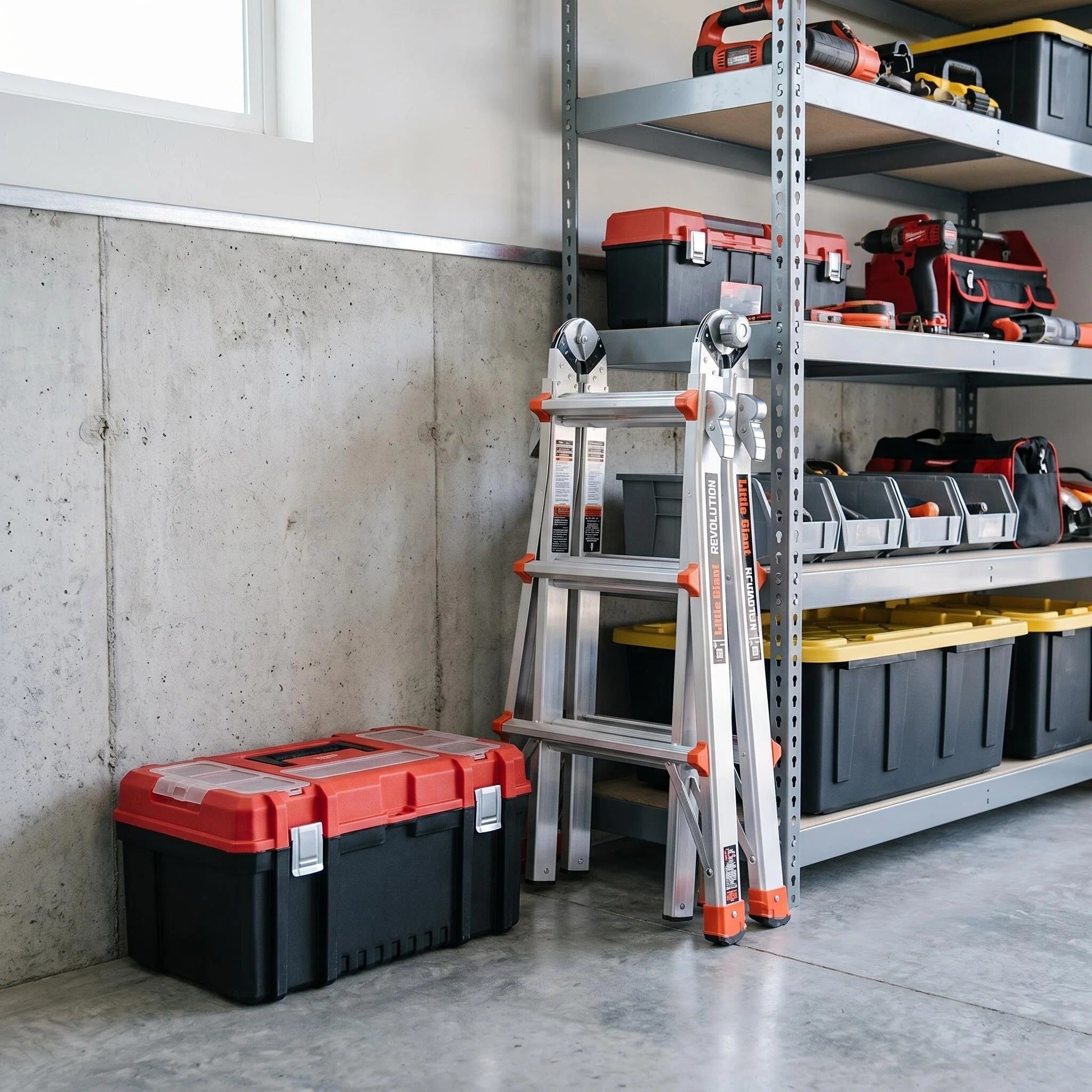 Multi‑Position Folding Aluminum Ladder, Aircraft‑Grade Heavy Duty Ladder with Non‑Slip Rubber Feet, Compact Foldable Design for Home Repair, Roof & Outdoor Work