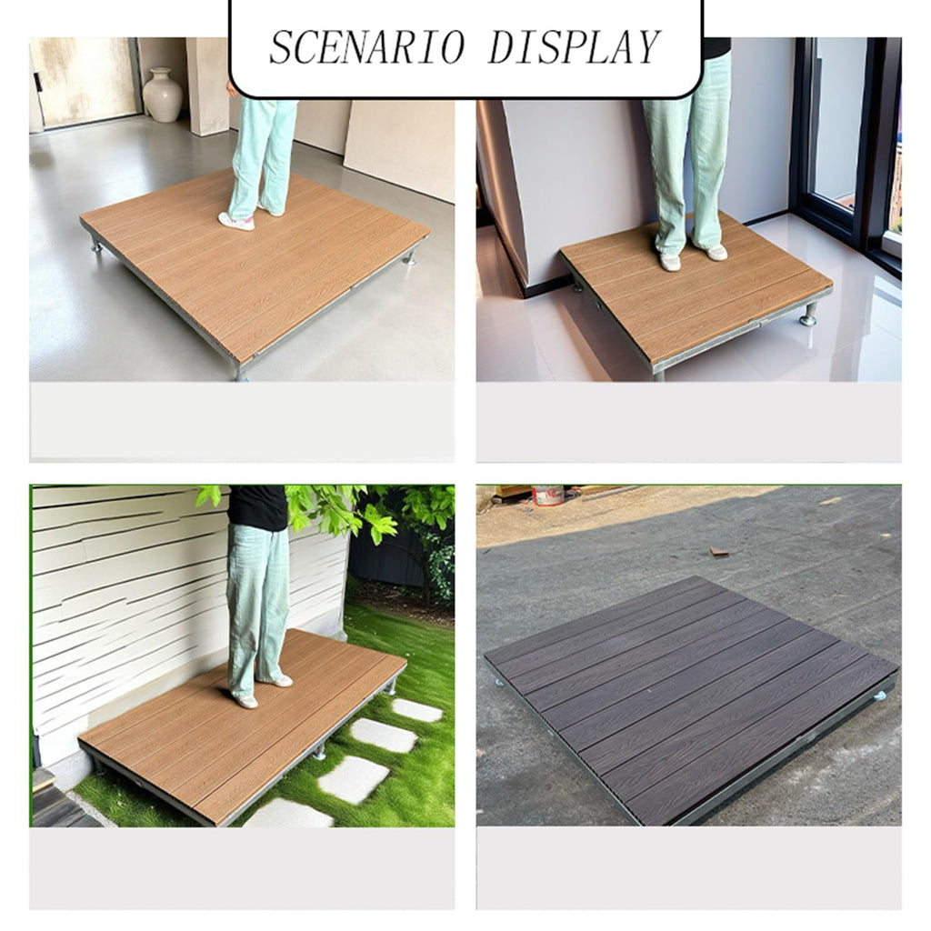 Portable WPC Deck Platform, Quick‑Assembly Modular Outdoor Flooring, Reusable Interlocking Composite Deck Tiles for Events, Camping & Backyard
