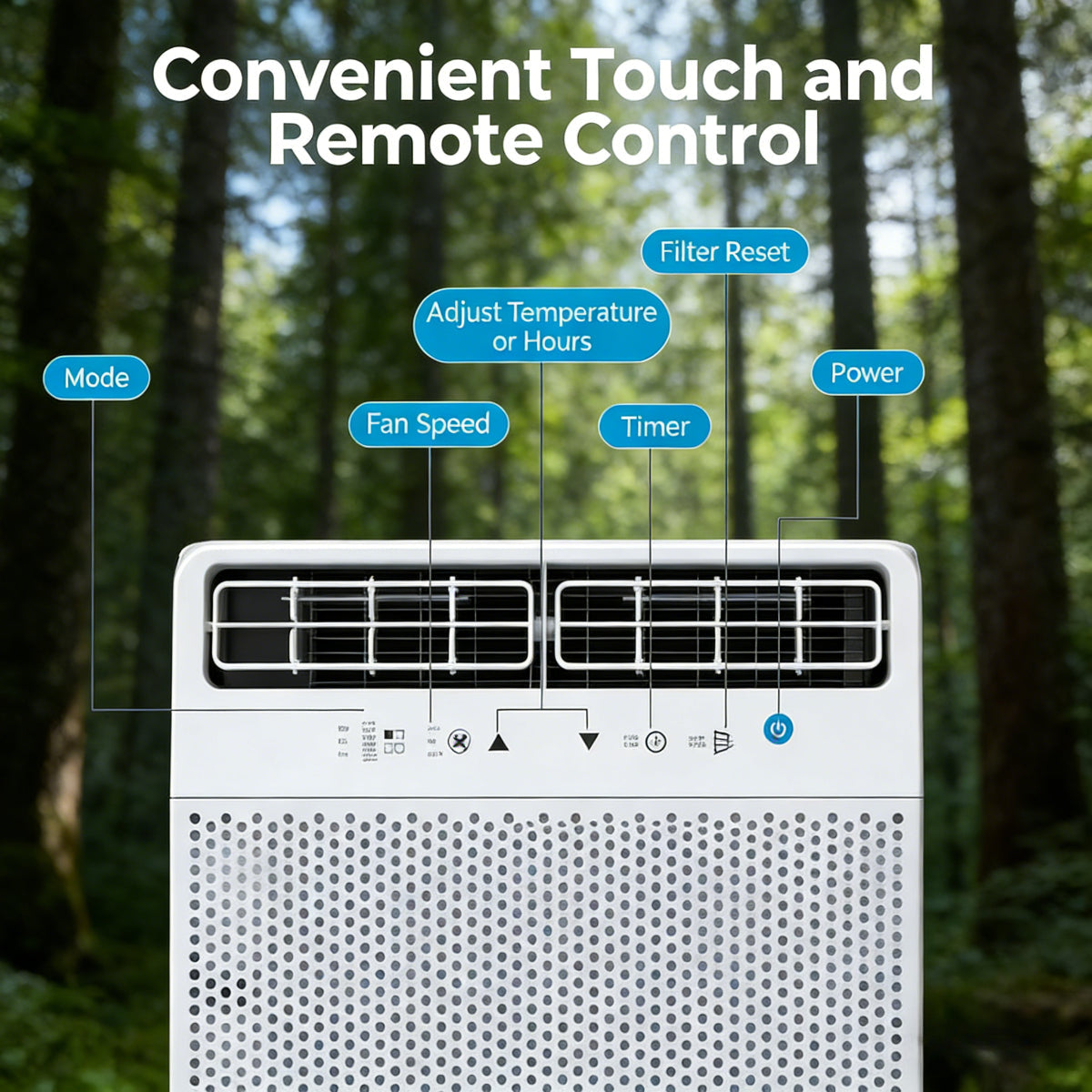 3‑in‑1 Window Air Conditioner, 5000‑10000 BTU Window‑Mount AC Unit with Remote Control, Cool Dry Fan Modes for Bedroom Living Room