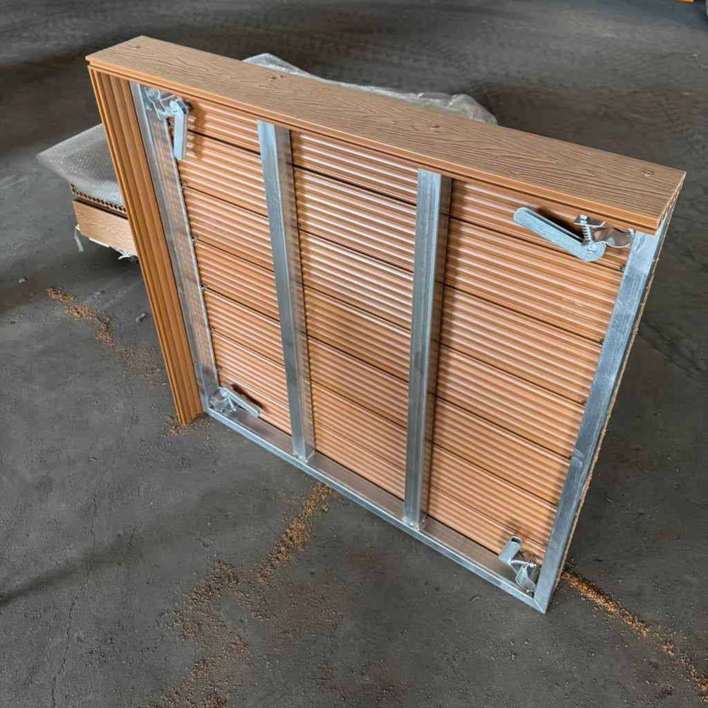 Portable WPC Deck Platform, Quick‑Assembly Modular Outdoor Flooring, Reusable Interlocking Composite Deck Tiles for Events, Camping & Backyard
