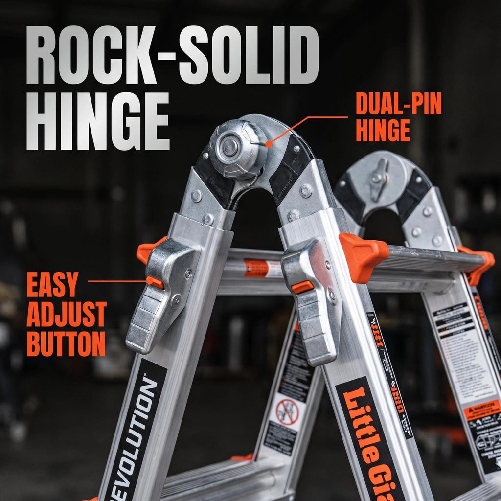Multi‑Position Folding Aluminum Ladder, Aircraft‑Grade Heavy Duty Ladder with Non‑Slip Rubber Feet, Compact Foldable Design for Home Repair, Roof & Outdoor Work