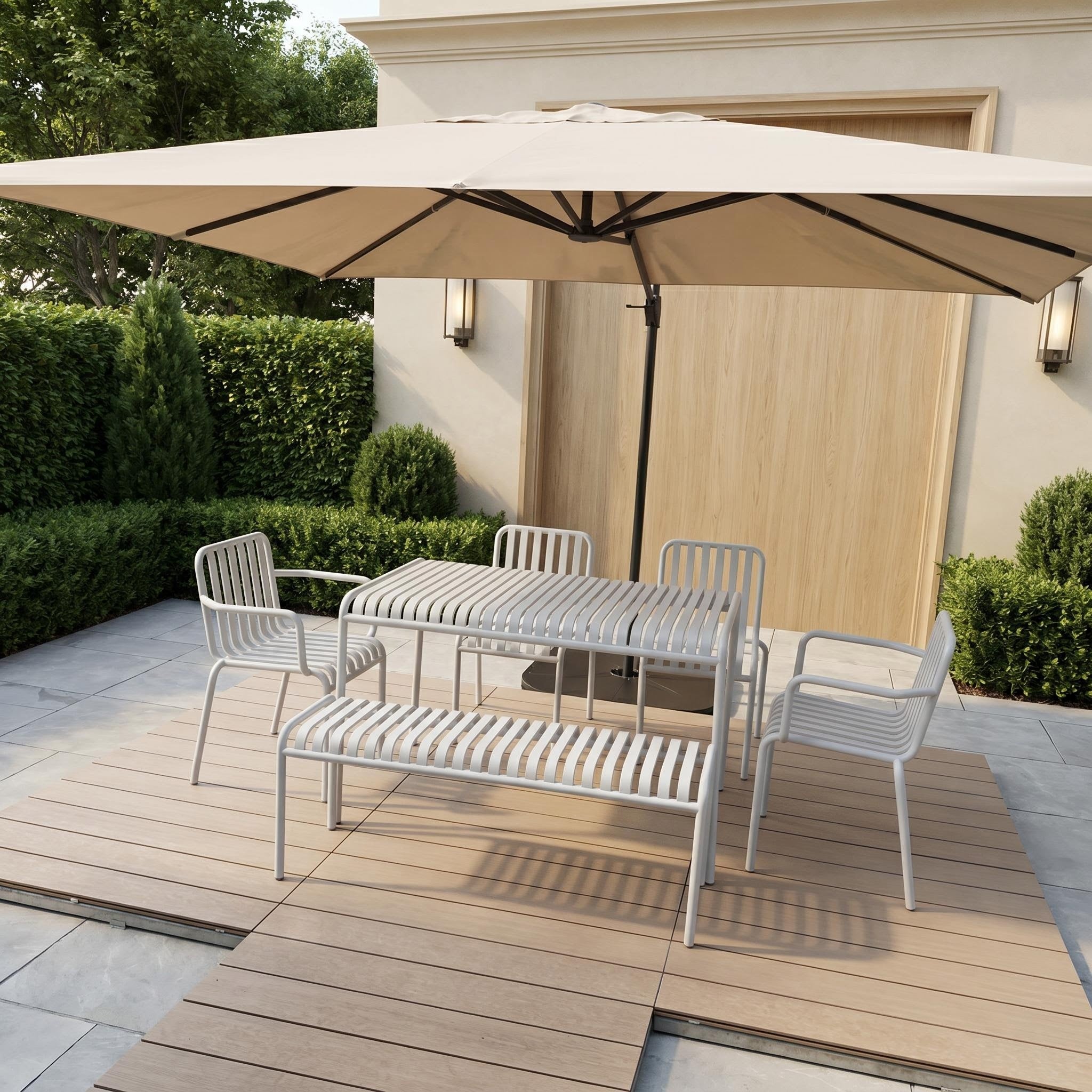 Portable WPC Deck Platform, Quick‑Assembly Modular Outdoor Flooring, Reusable Interlocking Composite Deck Tiles for Events, Camping & Backyard