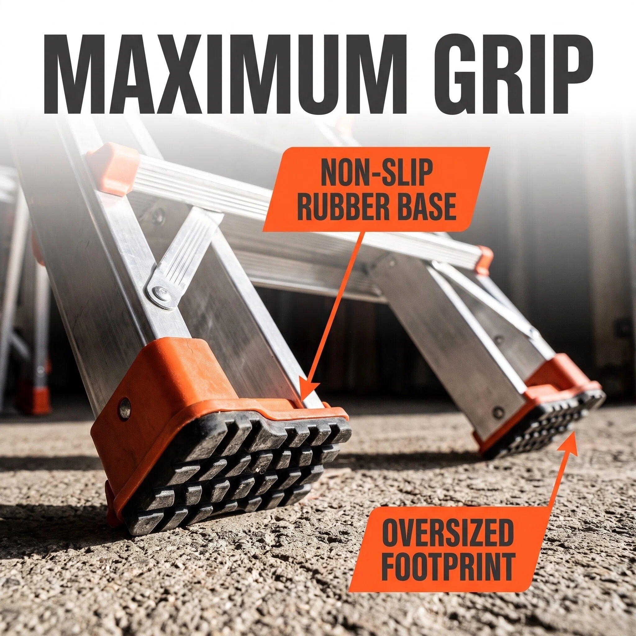 Multi‑Position Folding Aluminum Ladder, Aircraft‑Grade Heavy Duty Ladder with Non‑Slip Rubber Feet, Compact Foldable Design for Home Repair, Roof & Outdoor Work