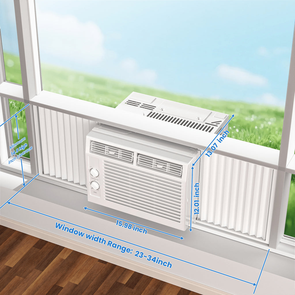 3‑in‑1 Window Air Conditioner, 5000‑10000 BTU Window‑Mount AC Unit with Remote Control, Cool Dry Fan Modes for Bedroom Living Room