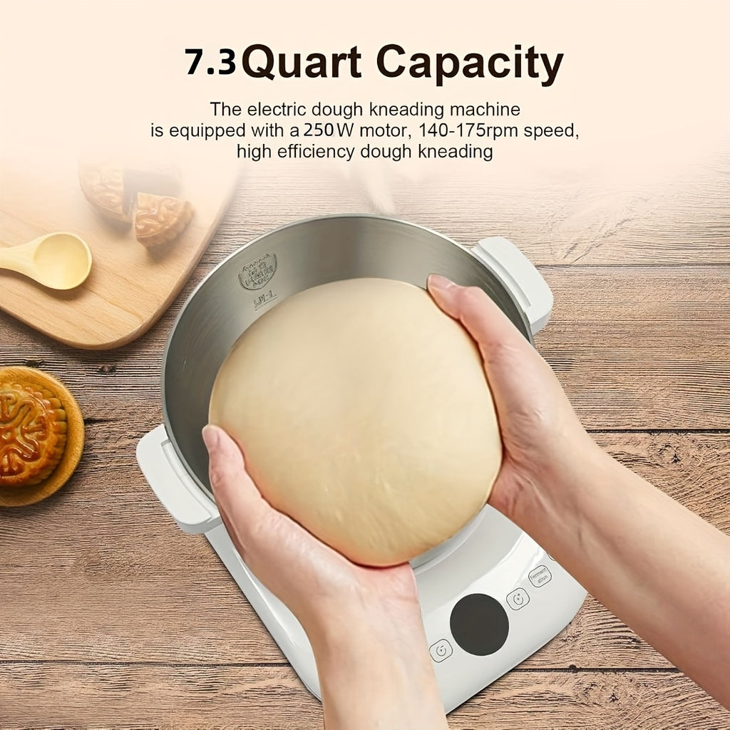 5QT /7QT Electric Dough Maker, Automatic Kneading & Proofing Machine, 304 Stainless Steel Bowl Hands‑Free Bread Dough Mixer