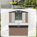 10'x12' Outdoor Metal Storage Shed, Weather‑Resistant Galvanized Steel Tool Shed with Double Hinged Doors & Vents for Backyard Garden Storage