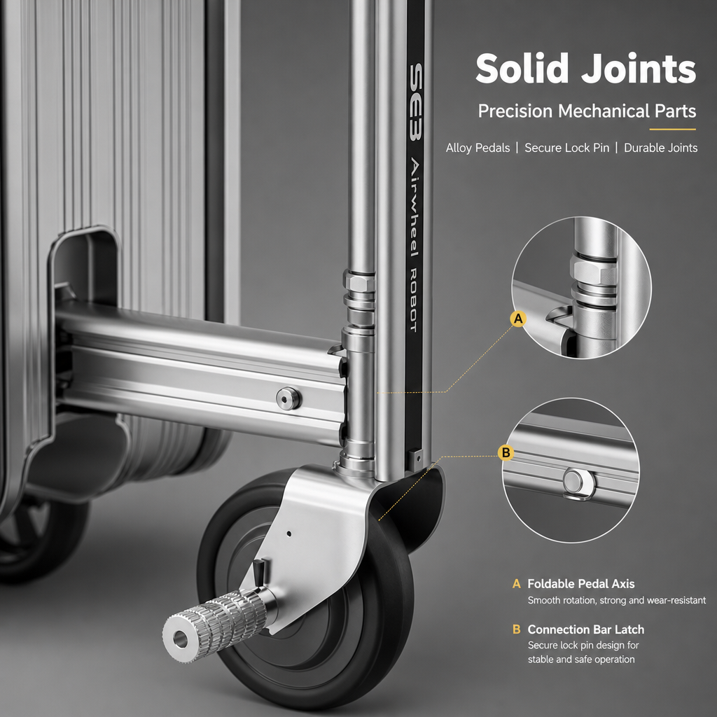 Ridable Scooter Luggage, Foldable Carry‑On Suitcase with TSA Lock, 360° Silent Wheels for Travel Business Campus Commute