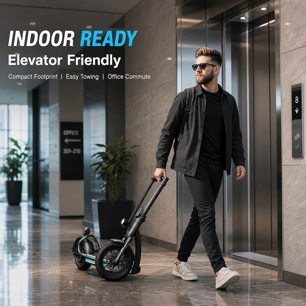 48V Dual‑Mode Foldable Electric Scooter, Detachable Seat Sit‑Stand Ride, Oil‑Spring Dual Shock Absorption, Full Lighting System for City Commute & Campus Travel