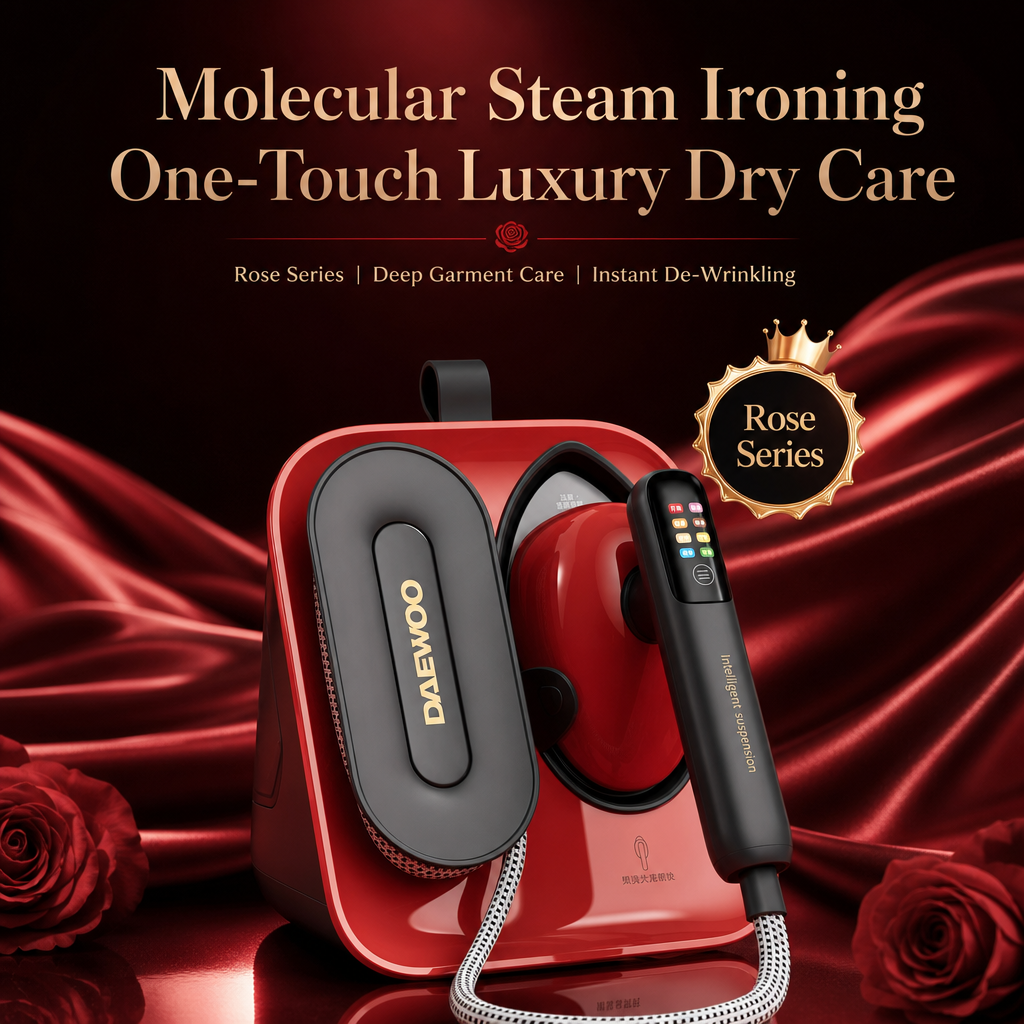 Rose Series Molecular Steam Garment Steamer, Smart Multi‑Fabric Mode, Dry & Wet Ironing, Hanging & Flat Press Portable Clothes Iron for Home Office
