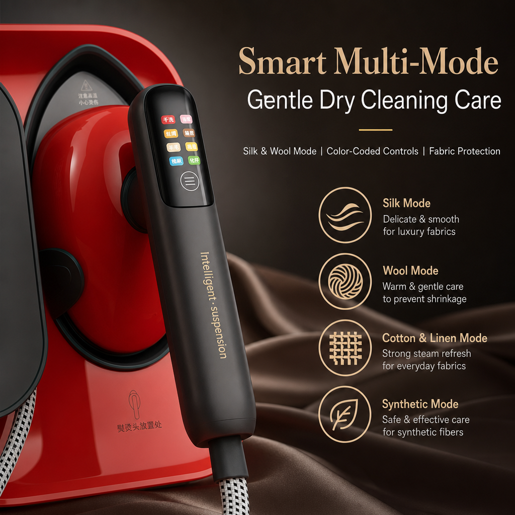 Rose Series Molecular Steam Garment Steamer, Smart Multi‑Fabric Mode, Dry & Wet Ironing, Hanging & Flat Press Portable Clothes Iron for Home Office