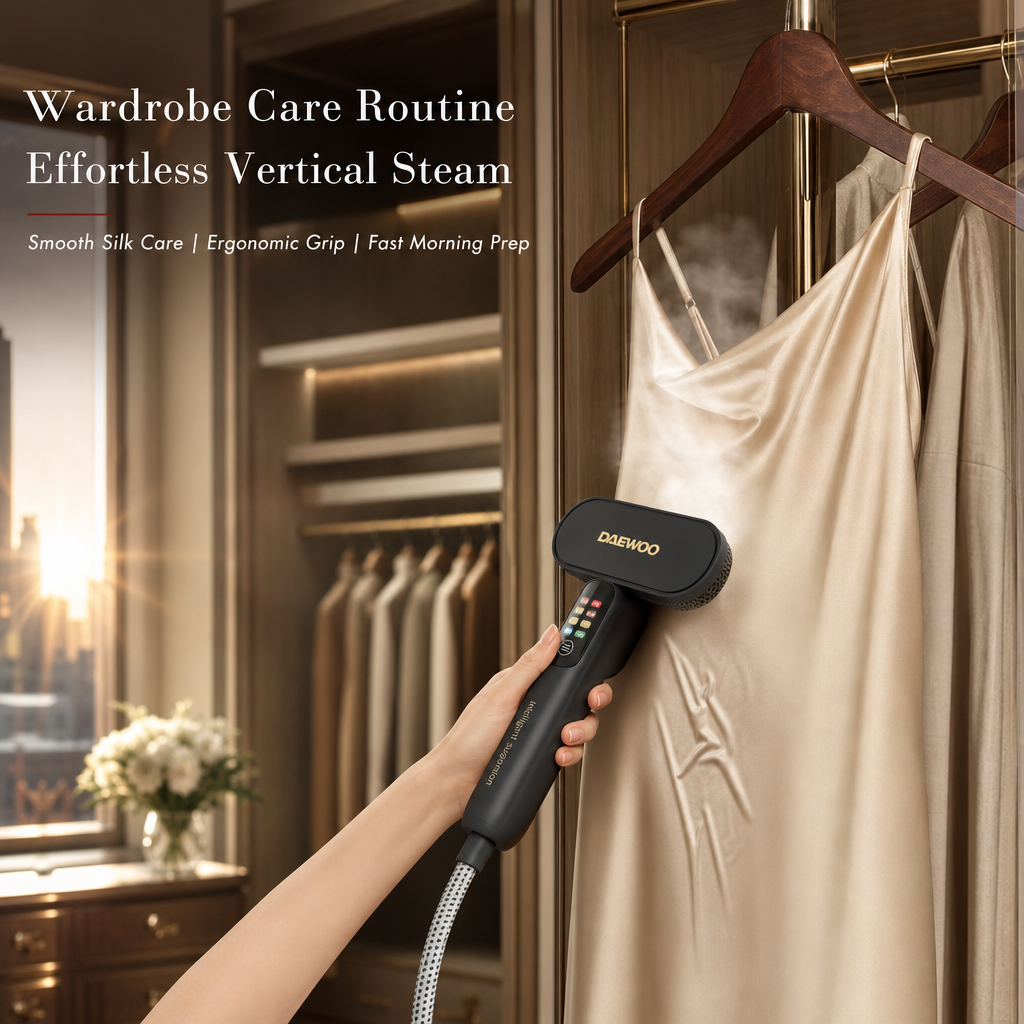 Rose Series Molecular Steam Garment Steamer, Smart Multi‑Fabric Mode, Dry & Wet Ironing, Hanging & Flat Press Portable Clothes Iron for Home Office