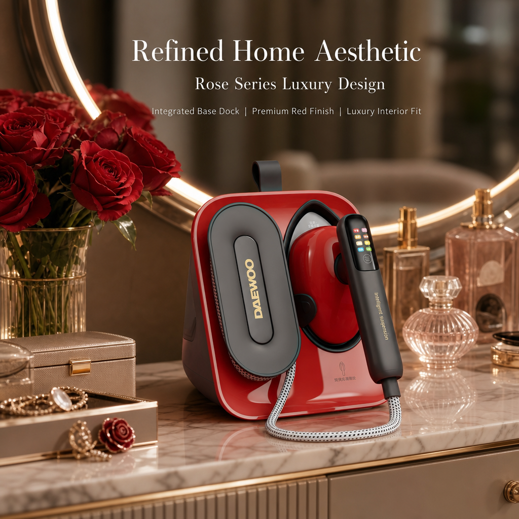 Rose Series Molecular Steam Garment Steamer, Smart Multi‑Fabric Mode, Dry & Wet Ironing, Hanging & Flat Press Portable Clothes Iron for Home Office