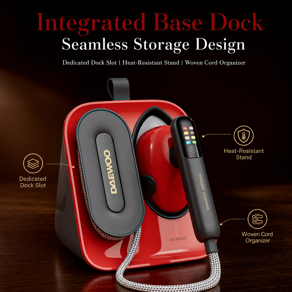 Rose Series Molecular Steam Garment Steamer, Smart Multi‑Fabric Mode, Dry & Wet Ironing, Hanging & Flat Press Portable Clothes Iron for Home Office