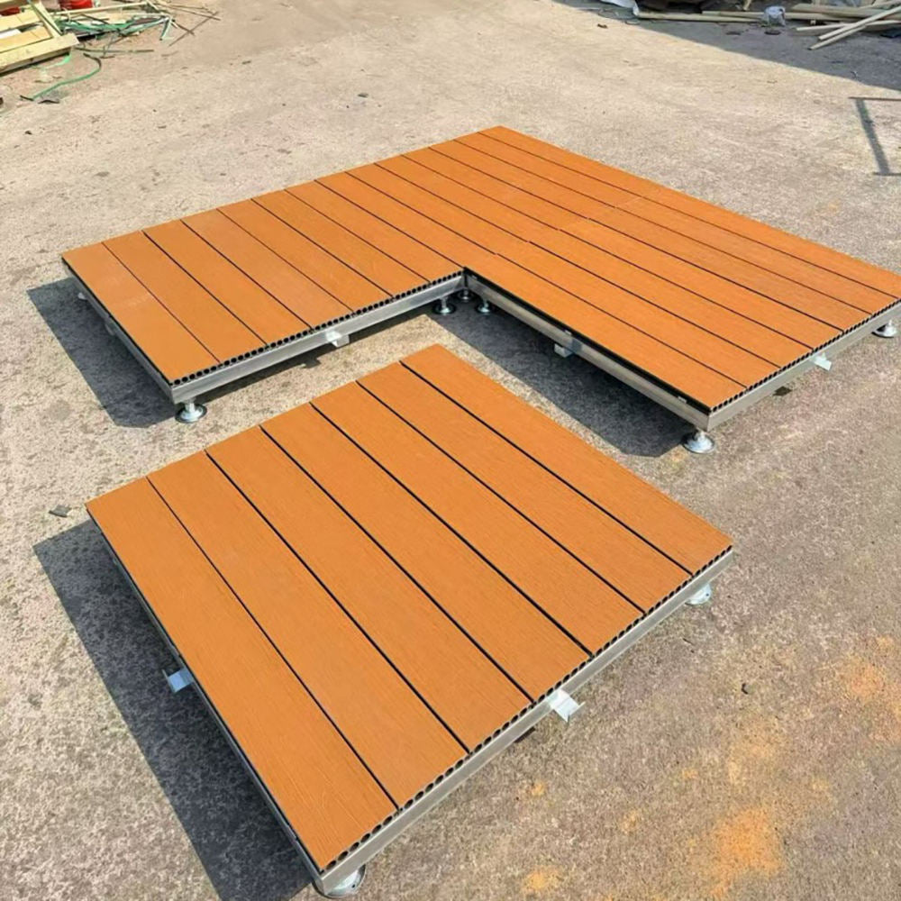 Portable WPC Deck Platform, Quick‑Assembly Modular Outdoor Flooring, Reusable Interlocking Composite Deck Tiles for Events, Camping & Backyard