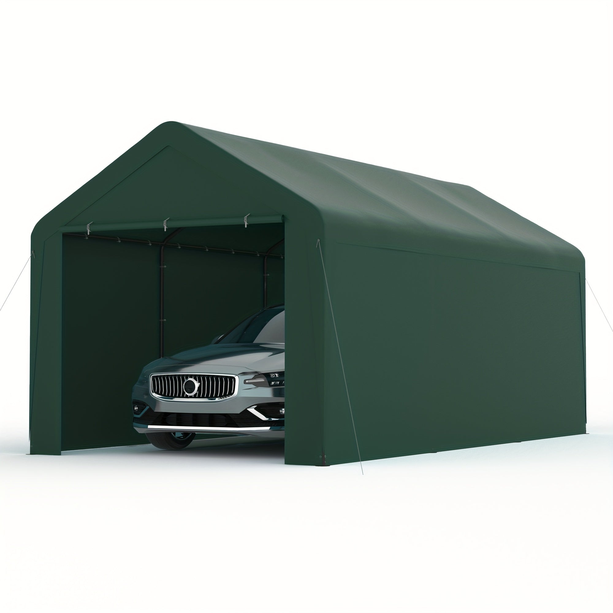 10x20ft Heavy‑Duty Carport, Waterproof UV‑Protected Portable Garage with Removable Sidewalls & Roll‑Up Door