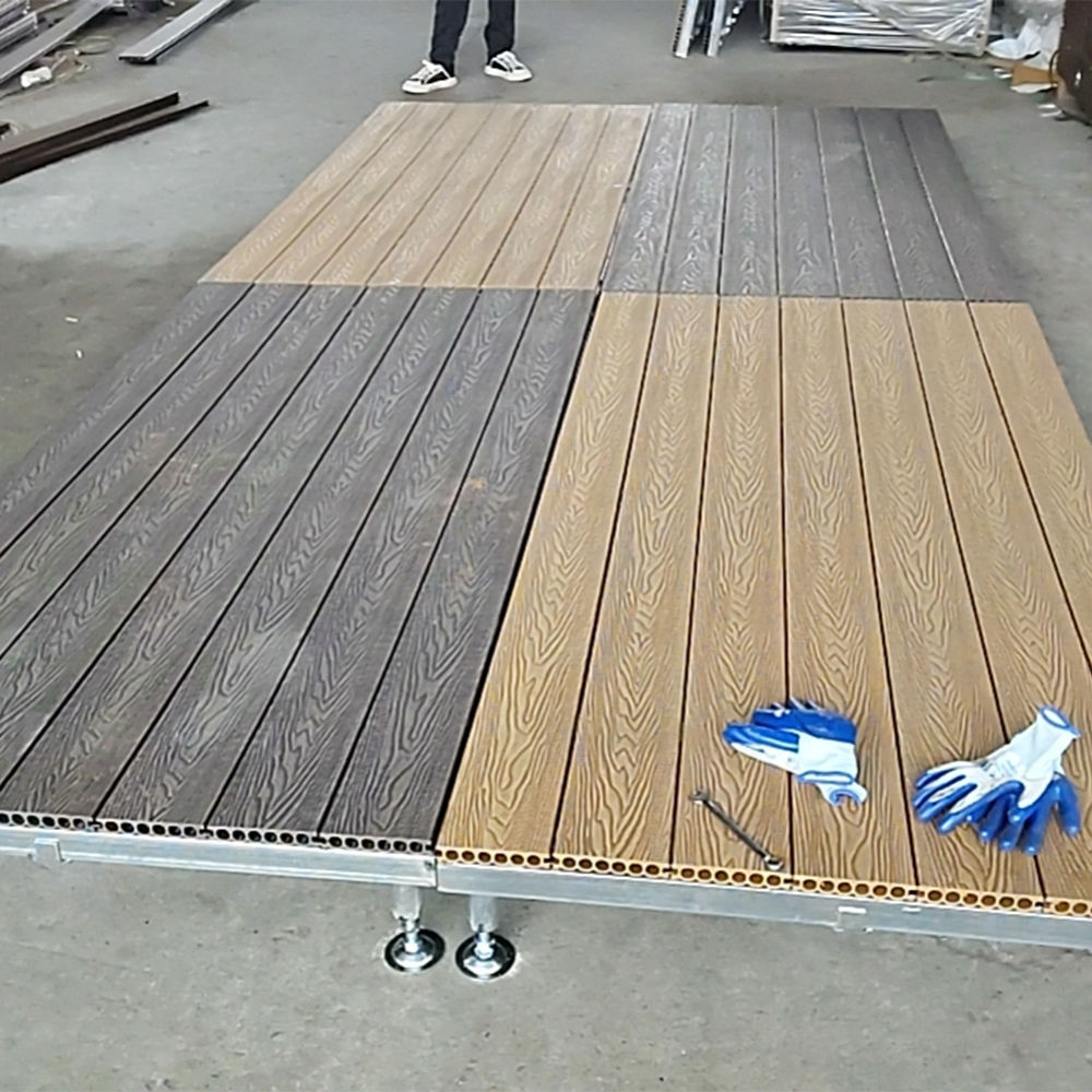 Portable WPC Deck Platform, Quick‑Assembly Modular Outdoor Flooring, Reusable Interlocking Composite Deck Tiles for Events, Camping & Backyard