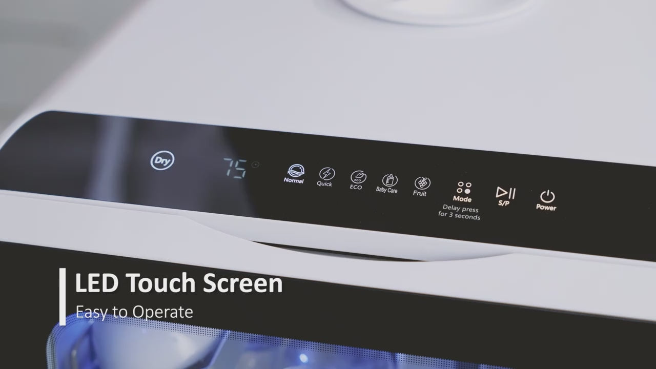 Countertop Portable Dishwasher, No Installation Required, 5 Washing Programs with Hot Air Drying & 72‑Hour Storage for Small Apartments